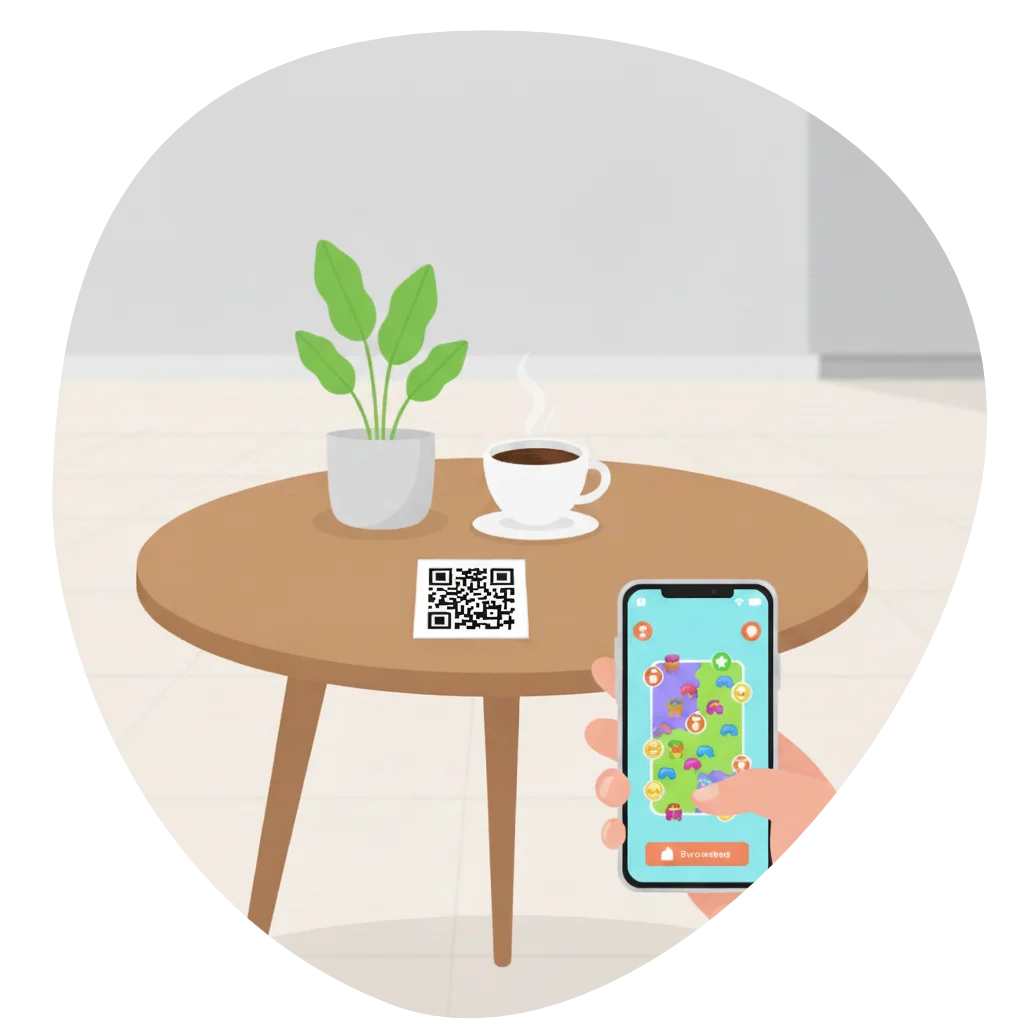 Turista QR-kódot szkenneli telefonnal